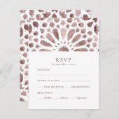 アラビアブラウン幾何タイルの食事の選択 出欠カード (正面/裏面)