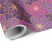 アラビアボホ幾何エレガントモロッコピンク紫 ラッピングペーパー (ロールコーナー)