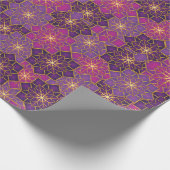 アラビアボホ幾何エレガントモロッコピンク紫 ラッピングペーパー (角)