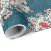アラビアボホ幾何エレガントモロッコレトロティール（緑がかった色） ラッピングペーパー (ロールコーナー)