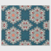 アラビアボホ幾何エレガントモロッコレトロティール（緑がかった色） ラッピングペーパー (フラット)