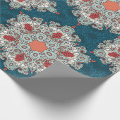 アラビアボホ幾何エレガントモロッコレトロティール（緑がかった色） ラッピングペーパー (角)