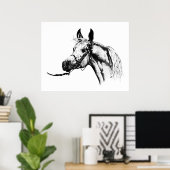 アラビアポートレートインペン&インク ポスター (ホームオフィス)