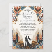 アラビアレトロエキゾチックはっきりしたダマスクブライダルシャワー 招待状 (正面)