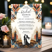 アラビアレトロエキゾチックはっきりしたダマスクブライダルシャワー 招待状