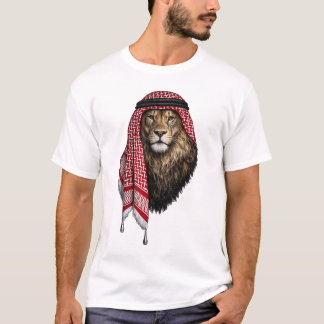 アラビアンスタイルのロイヤルライオンTシャツ - 文化的デザイン Tシャツ