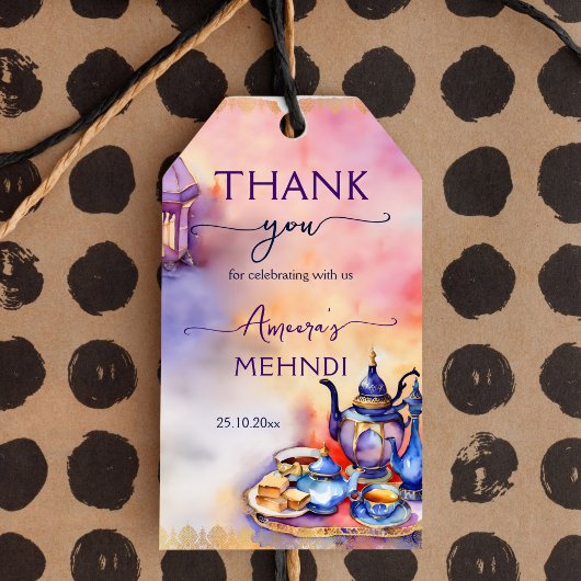 アラビアントルコ茶パーティーメンディ感謝していヘナユー ギフトタグ
