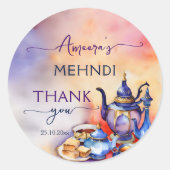 アラビアントルコ茶パーティーメンディ感謝していヘナユー ラウンドシール (正面)