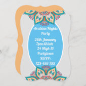 アラビアンナイツカラフルモザイクパーティーテーマ 招待状 (正面/裏面)