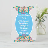 アラビアンナイツカラフルモザイクパーティーテーマ 招待状 (スタンド正面)