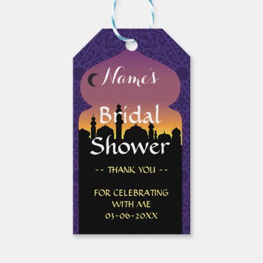 アラビアンナイツサンキューラベルお気に入りブライダルシャワー ギフトタグ (正面)