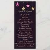 アラビアンナイツスター結婚式 プログラムカード プログラム (裏面)