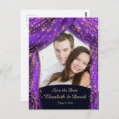 アラビアンナイツパープル&金ゴールド写真デートを保存 ポストカード (正面/裏面)