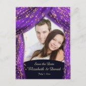 アラビアンナイツパープル&金ゴールド写真デートを保存 ポストカード (正面)