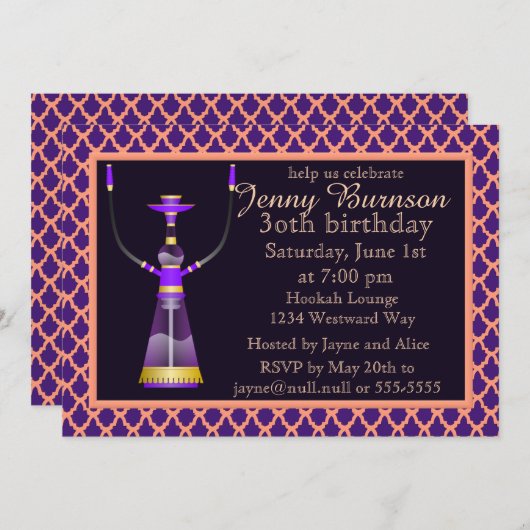 アラビアンナイツフーカパーティの招待状 招待状 (正面/裏面)