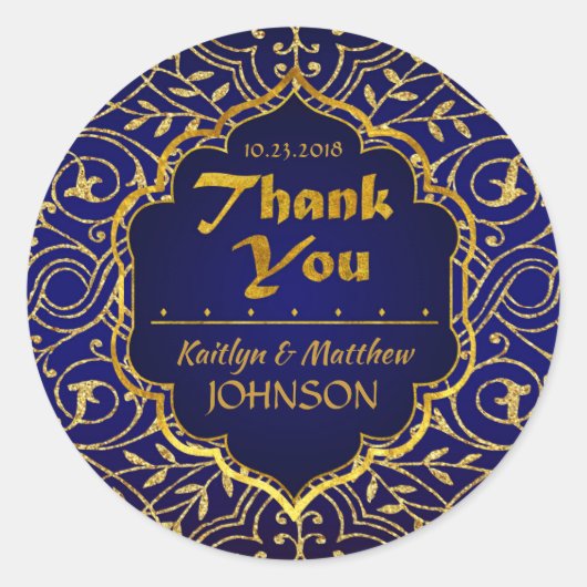 アラビアンナイツボリウッドありがとうラベル ラウンドシール (正面)