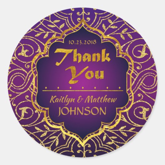 アラビアンナイツボリウッドありがとうラベル ラウンドシール (正面)