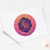 アラビアンナイツボリウッドモノグラム結婚ズラベル ラウンドシール (封筒)