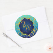 アラビアンナイツボリウッドモノグラム結婚ズラベル ラウンドシール (封筒)