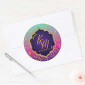 アラビアンナイツボリウッドモノグラム結婚ズラベル ラウンドシール (封筒)