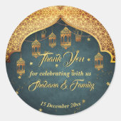 アラビアンナイツメーンディヘナお祝いの好意 ラウンドシール (正面)