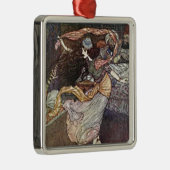 アラビアンナイツ踊りガールとスカーフイラストレット メタルオーナメント (右)