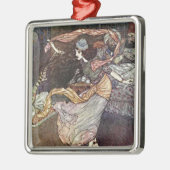 アラビアンナイツ踊りガールとスカーフイラストレット メタルオーナメント (左)