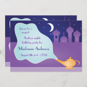 アラビアンナイツ魔法ランプバースデーパーティー 招待状 (正面/裏面)