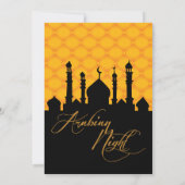 アラビアンナイツ、金ゴールド誕生日招待状 招待状 (裏面)