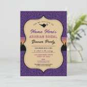 アラビアンナイトのブライズシャワー・ディナー・パーティー招待状 招待状 (スタンド正面)