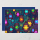 アラビアンナイトのランタンのパーティーのテーマ 招待状 (正面/裏面)