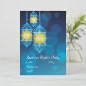 アラビアンナイトのランタンのパーティーのテーマ 招待状 (スタンド正面)