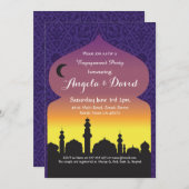 アラビアンナイトの婚約の結婚式の招待 招待状 (正面/裏面)