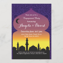 アラビアンナイトの婚約の結婚式の招待