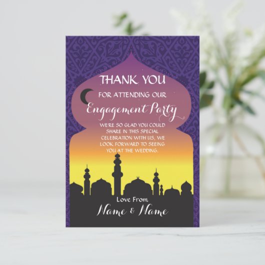 アラビアンナイトの感謝のウェディングカード 招待状 (スタンド正面)