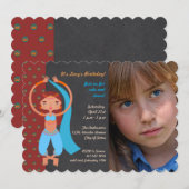 アラビアンナイトの誕生日パーティー写真招待状 招待状 (正面/裏面)