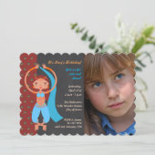 アラビアンナイトの誕生日パーティー写真招待状 招待状 (スタンド正面)