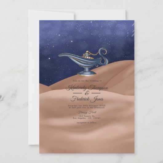 アラビアンナイトをテーマにしたウェディング 招待状 (正面)