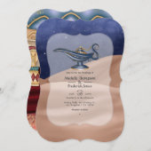 アラビアンナイトをテーマにしたウェディング 招待状 (正面/裏面)