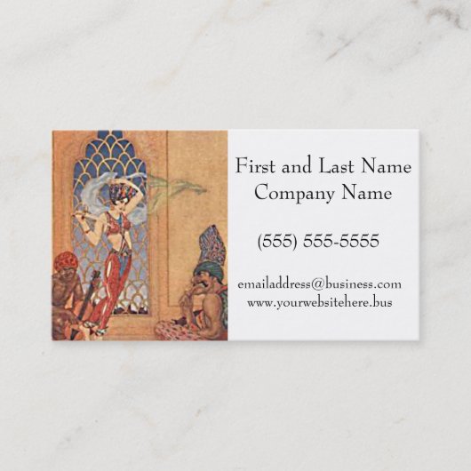 アラビアンナイトエキゾチックなベリーダンサーとスカーフ 名刺 (正面)