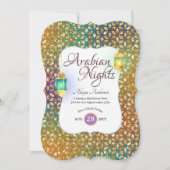 アラビアンナイトエキゾチックパーティーストリングライトランタン 招待状 (正面)