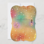 アラビアンナイトエキゾチックパーティーストリングライトランタン 招待状 (裏面)