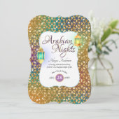 アラビアンナイトエキゾチックパーティーストリングライトランタン 招待状 (スタンド正面)