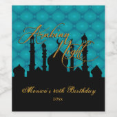 アラビアンナイトエレガントティール（緑がかった色） ワインラベル (シングルラベル)