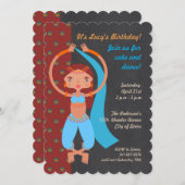 アラビアンナイトガールバースデーパーティーの招待 招待状 (正面/裏面)