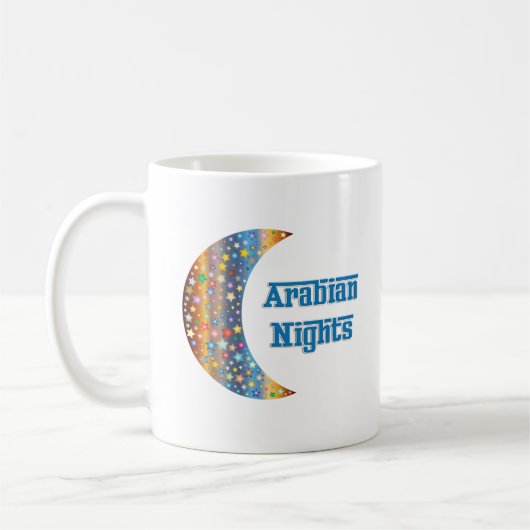 アラビアンナイトクレセントムーンスターデザイン コーヒーマグカップ (左)
