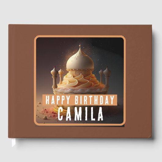 アラビアンナイトケーキ – 誕生日 ゲストブック (正面)