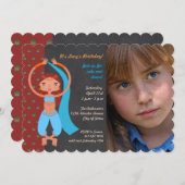 アラビアンナイトバースデーパーティーの写真の招待状 招待状 (正面/裏面)