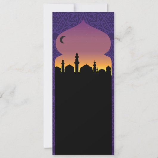 アラビアンナイトパーティーウェディングレセプション メニュー 招待状 (裏面)