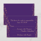 アラビアンナイトパープルと金ゴールド 出欠カード (正面/裏面)